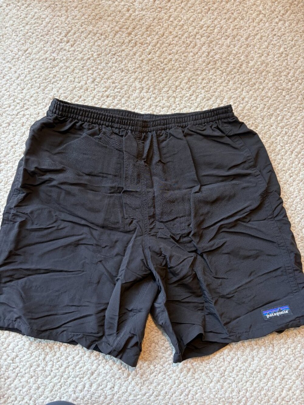 Patagonia Baggies Shorts Mens Small Black Swim Trunks Mesh Lined Quick Dry Nice!